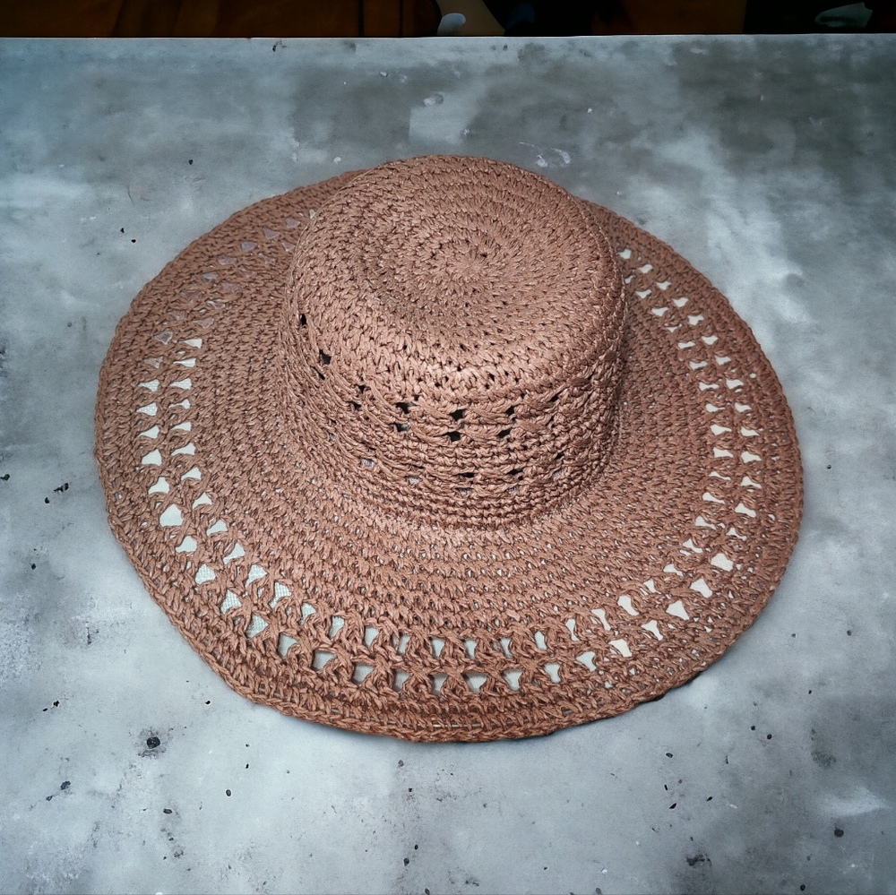 TIME and TRU Natural Open Weave Wide Brim Sunhat - Picture 10 of 12